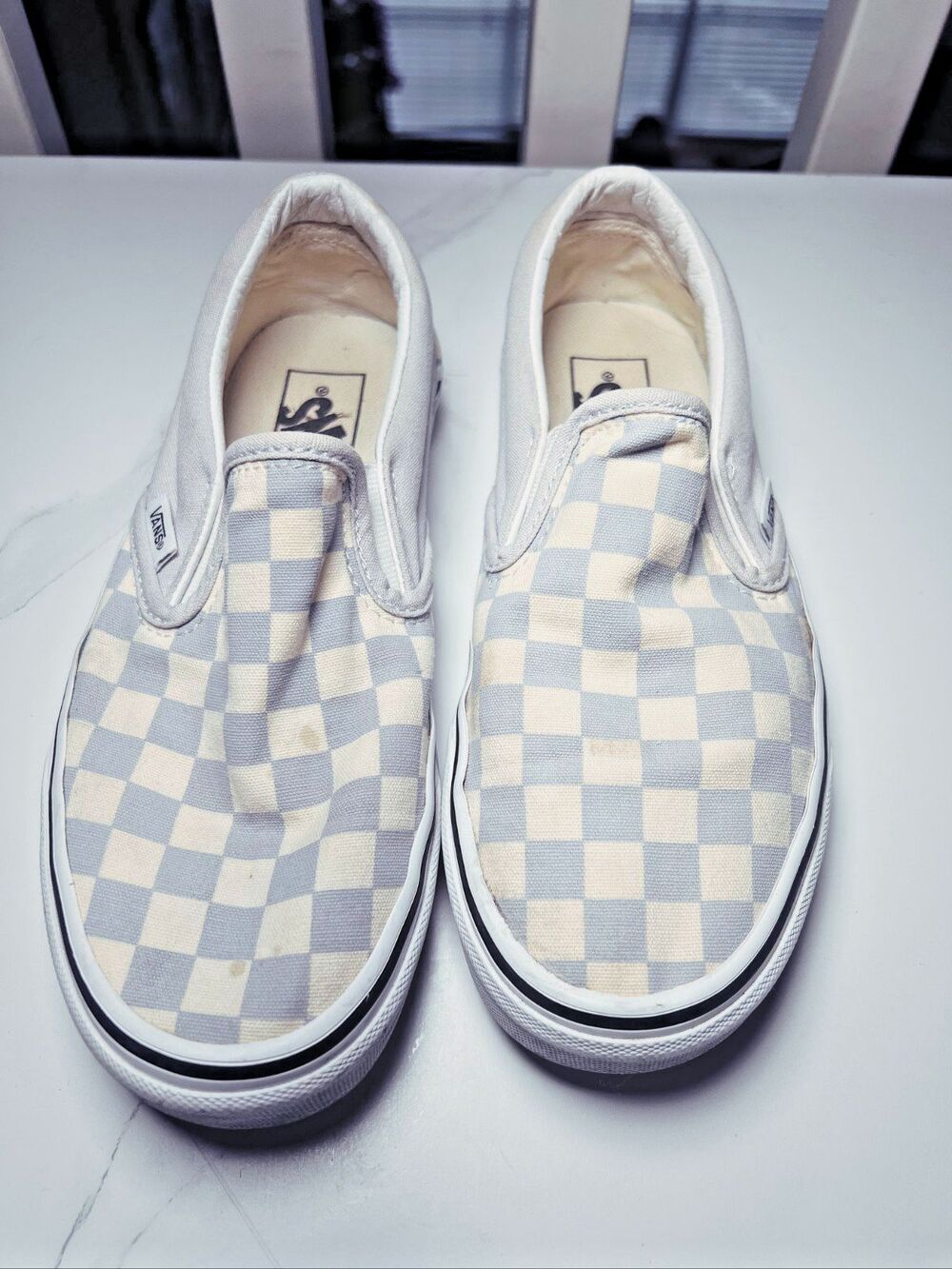 Vans Classic Slip Grey Checkered Women's Size 6.5 Retro Skater Sneaker